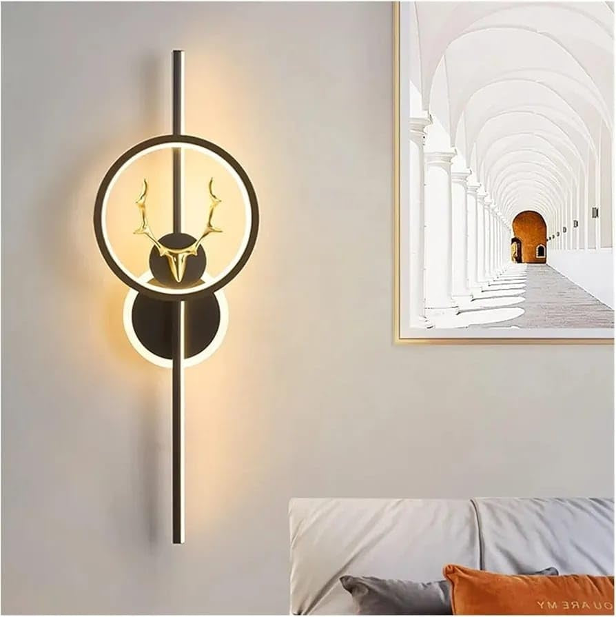 Royal Stag Metal LED Long Tube Deer Head Wall Light