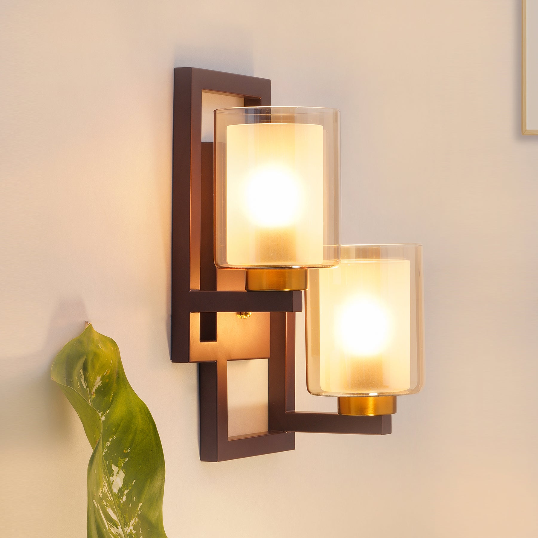 Metal and Glass Wall Light