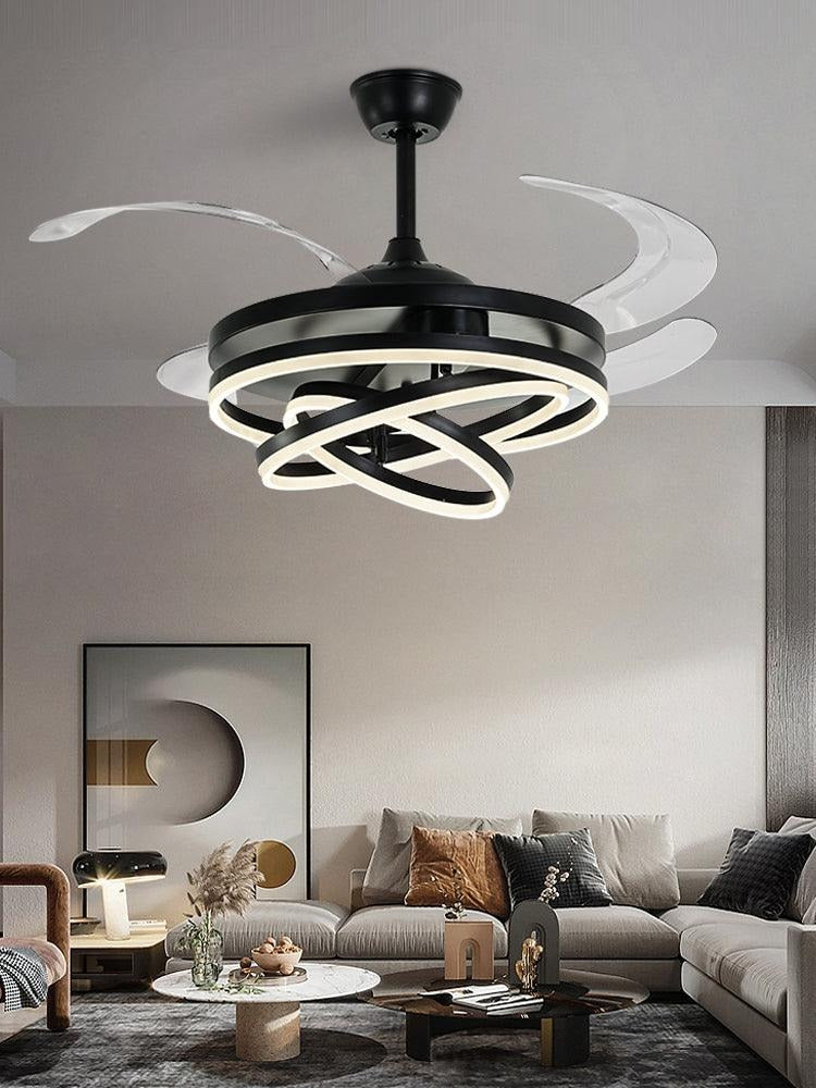 Lustro (Black) Ceiling Fan Chandelier
