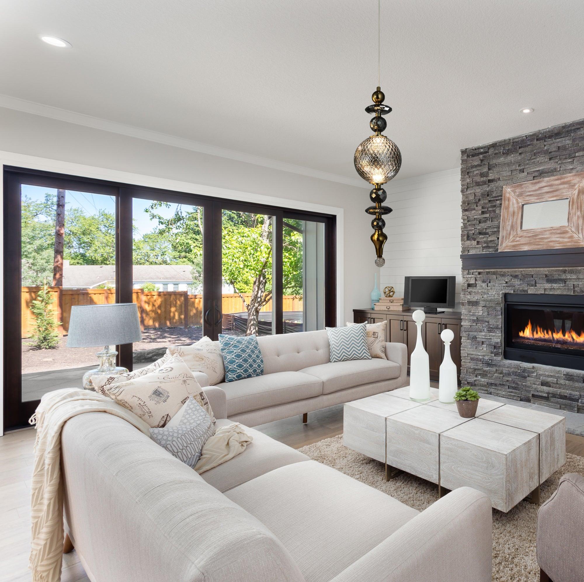 Glass Smokey Black Vintage Pendant Lamp