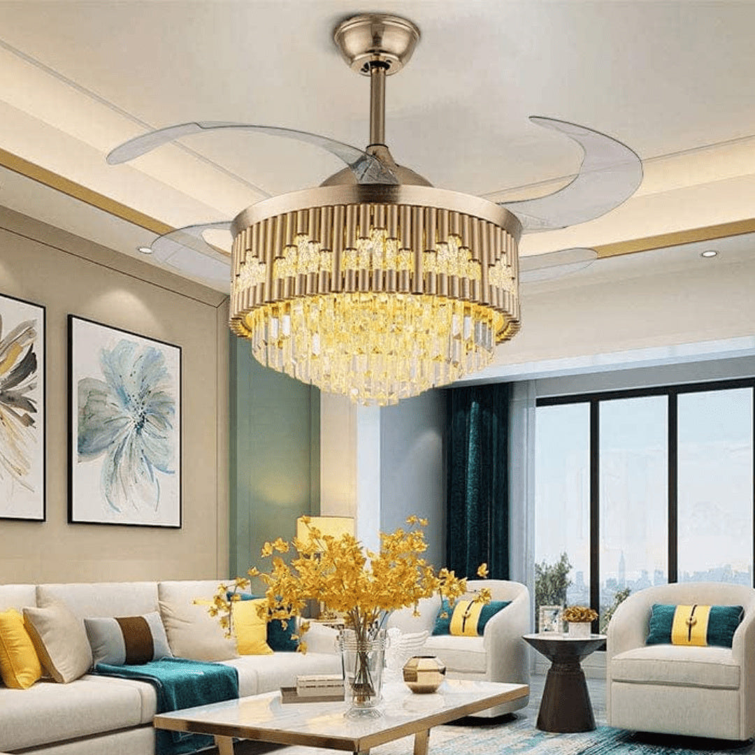 Luxurious Crystal Ceiling Fan