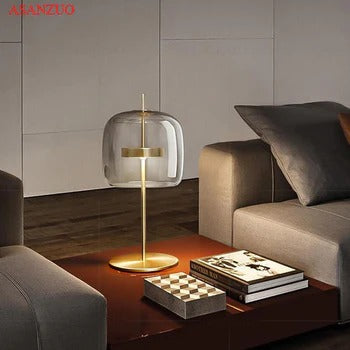 Amber Essence: Glass Table Lamp