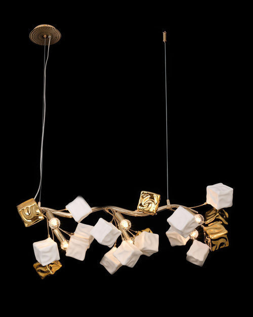 Cube Shaped Linear Chandelier