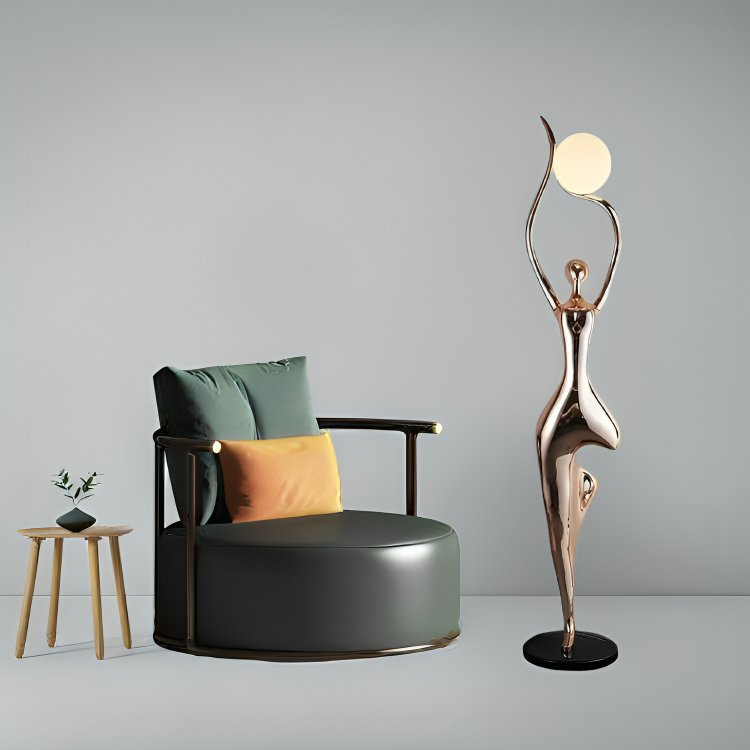 Rosegold Lady Art Sculpture Floor Lamp