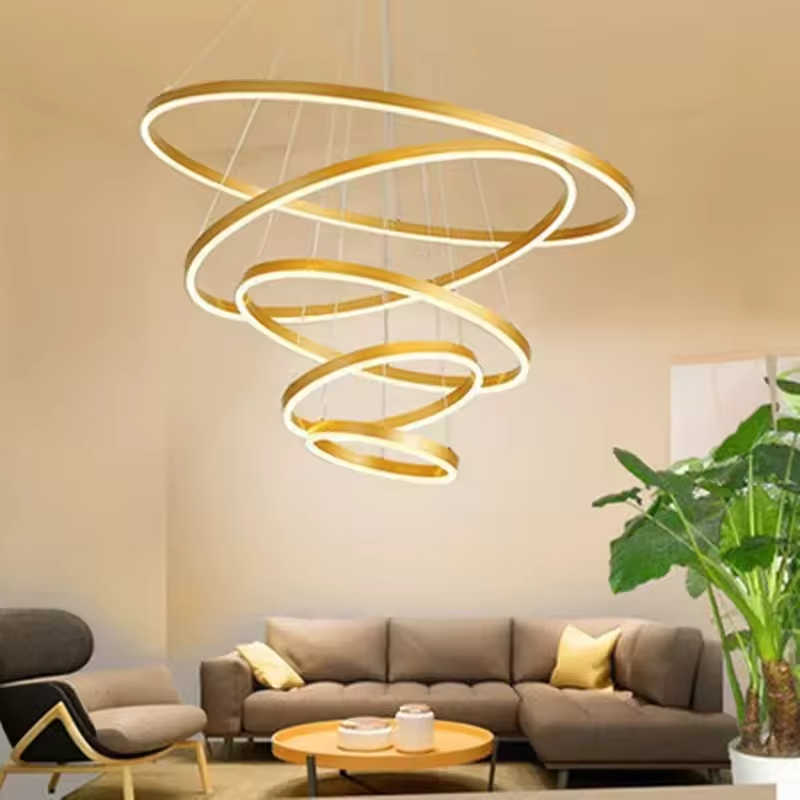 Modern LED 5 Rings Chandelier