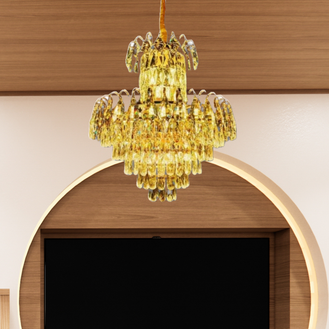 Round Crystal Chandelier 2-Tiered