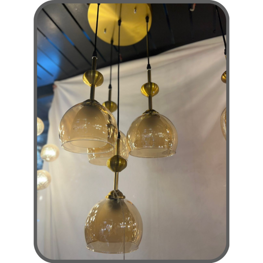 Glass Hanging Lights 4 Pair Bulb Holders