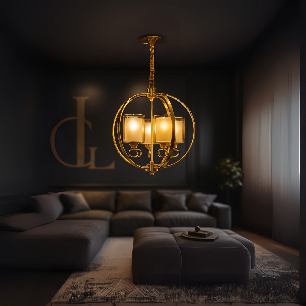 Amber Arcs (Gold,Glass) Chandelier