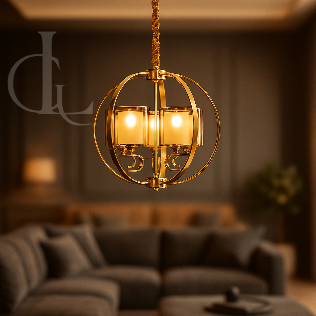 Amber Arcs (Gold,Glass) Chandelier