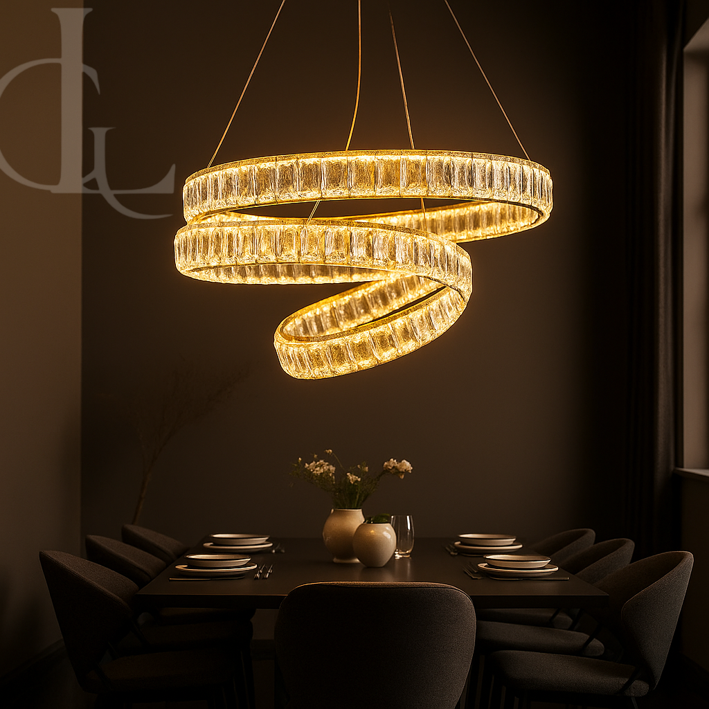 Echo of Lights (Gold, Crystal, LED) Chandelier