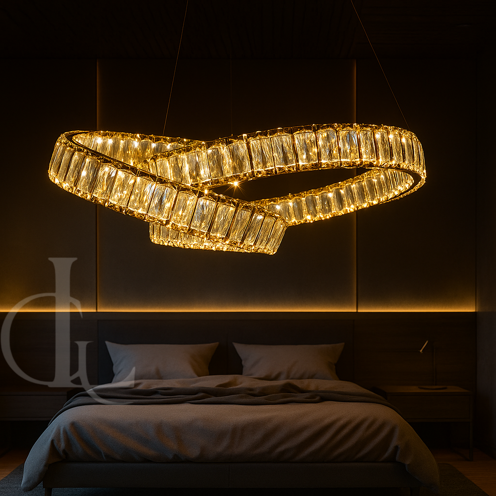 Ethereal Echo (Gold, Crystal, LED) Chandelier