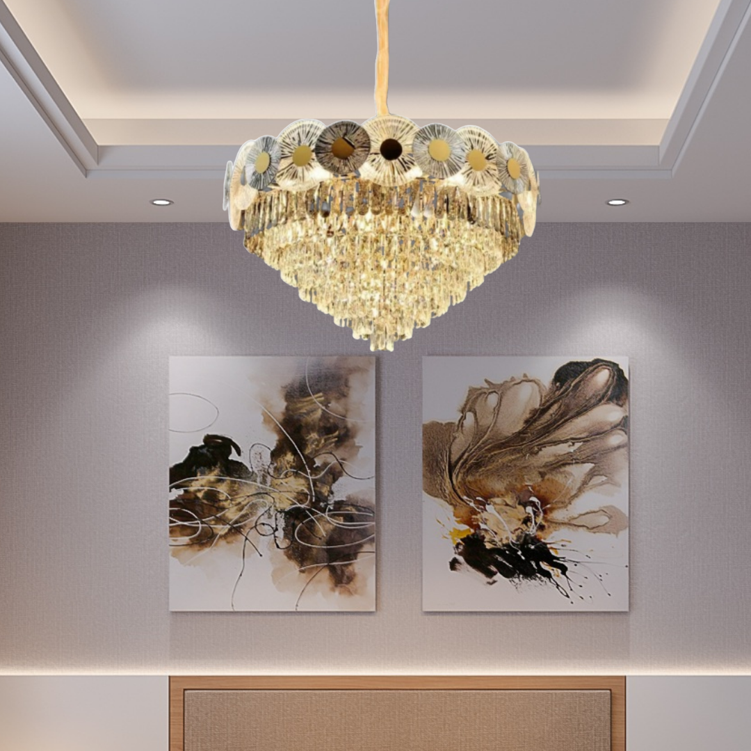 Round Crystal Chandelier 2-Tiered