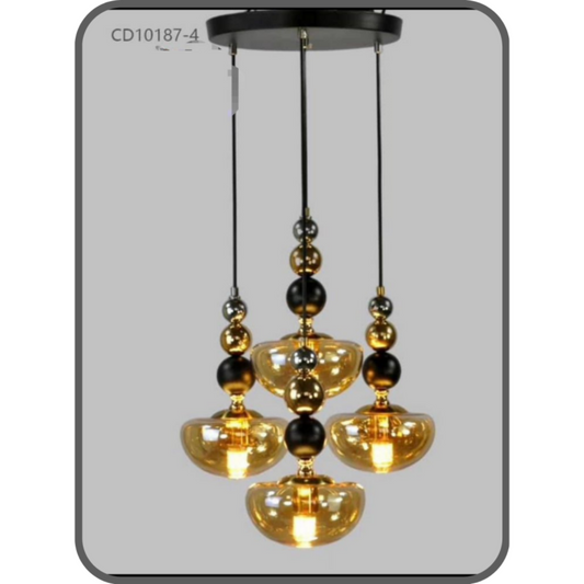 Glass Hanging Lights 4 Pair Bulb Holders