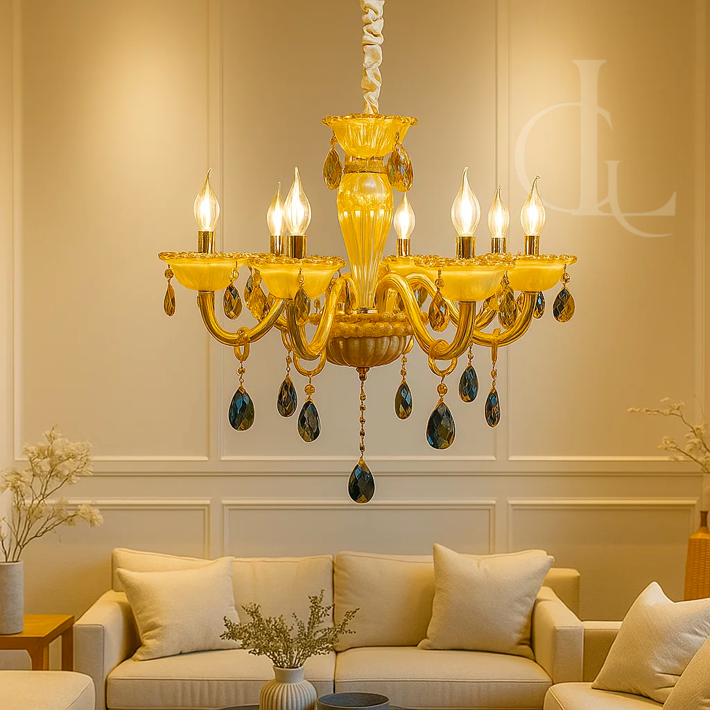 Embrina Crysta (Glass, Ivory) Chandelier