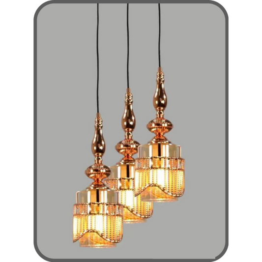 Glass Hanging Lights 3 Pair Bulb Holders