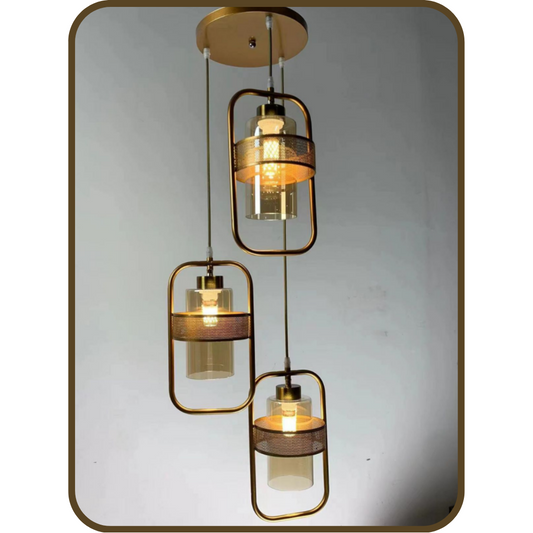 Glass Hanging Lights 3 Pair Bulb Holders