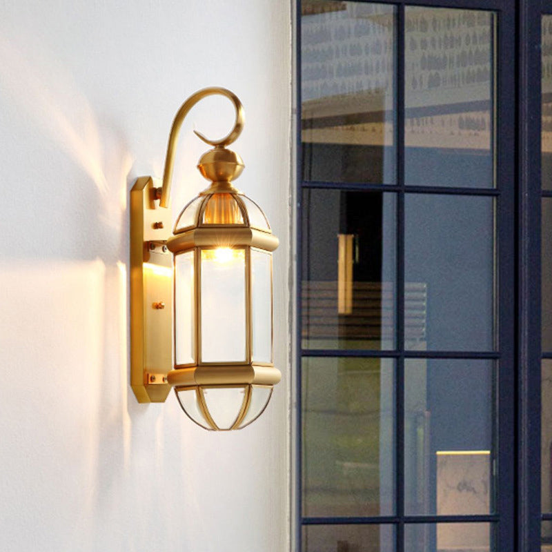 Fixture Brass Gold Exterior Wall Light