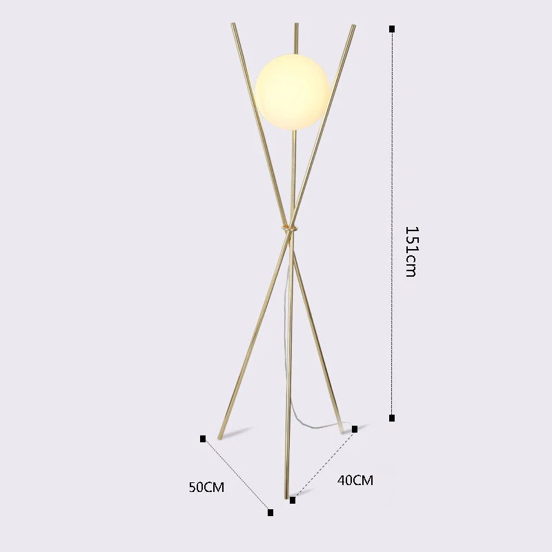Gold Tripod Floor Lamp