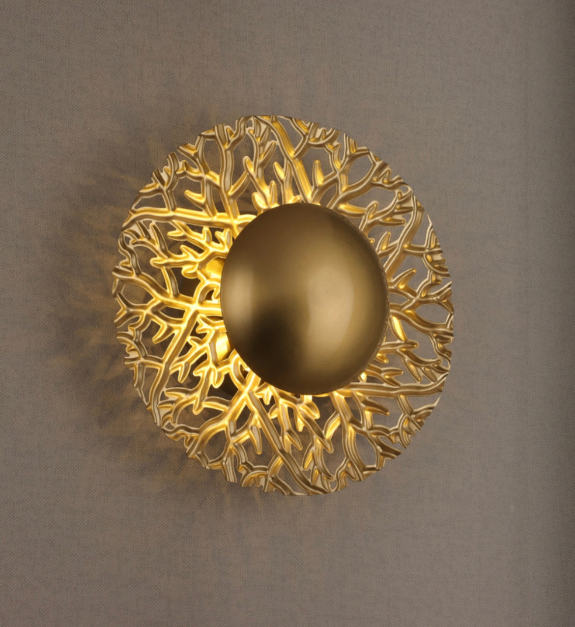 Modern Gold Finish Wall Art LED Light