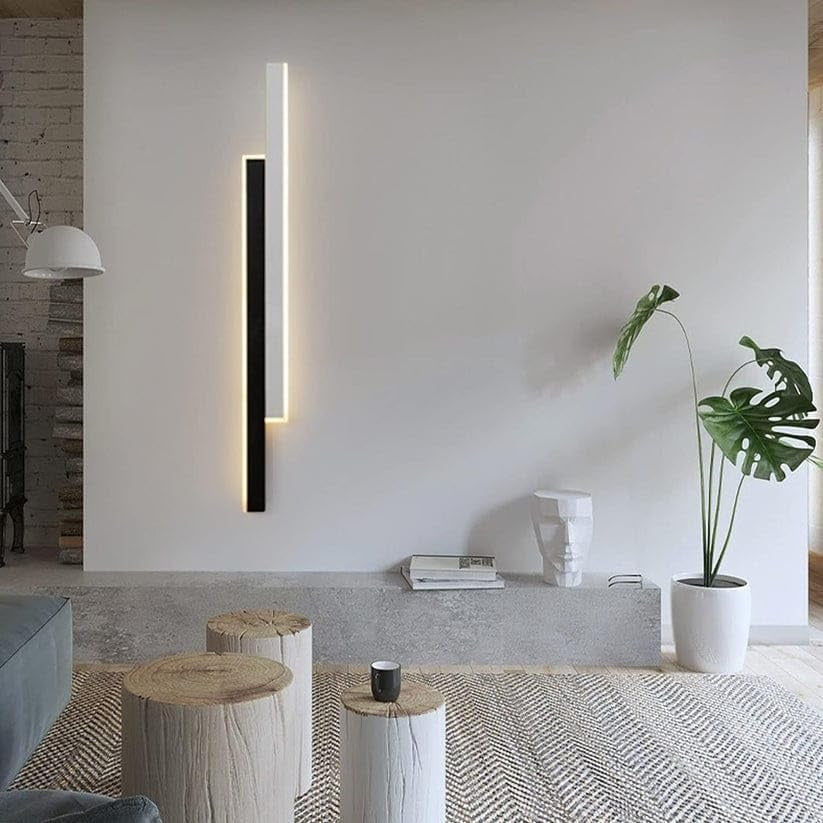 Minimalist Black White Up Down Linear Bar LED Long Wall Light