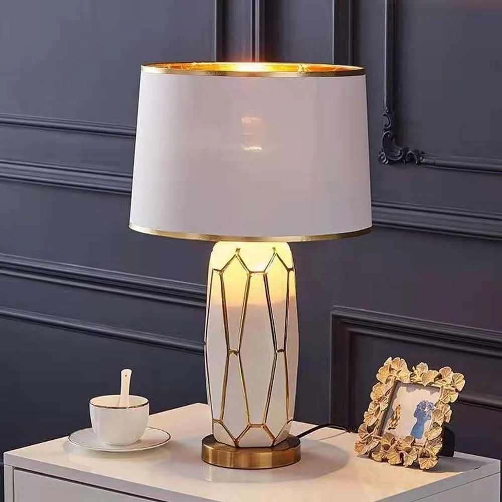 Nordic Ceramic Electroplating Gold Table Lamp