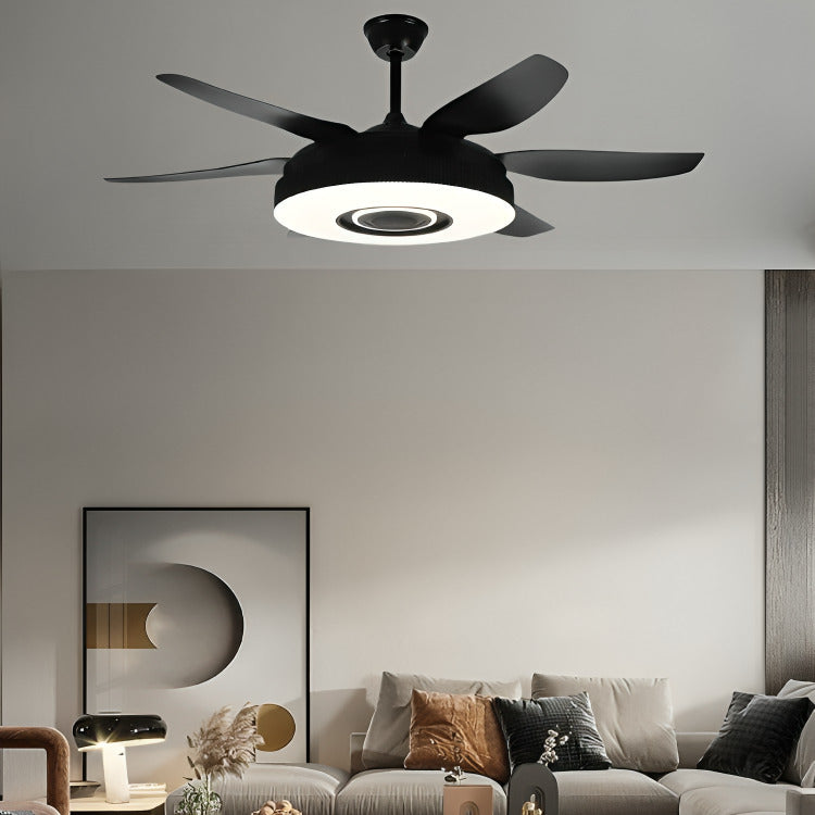 52 Inch Modern Black Ceiling Fan Chandelier