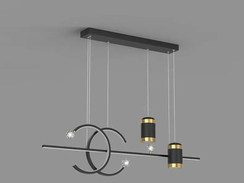 Led Gold Black Body Linear Led Chandelier