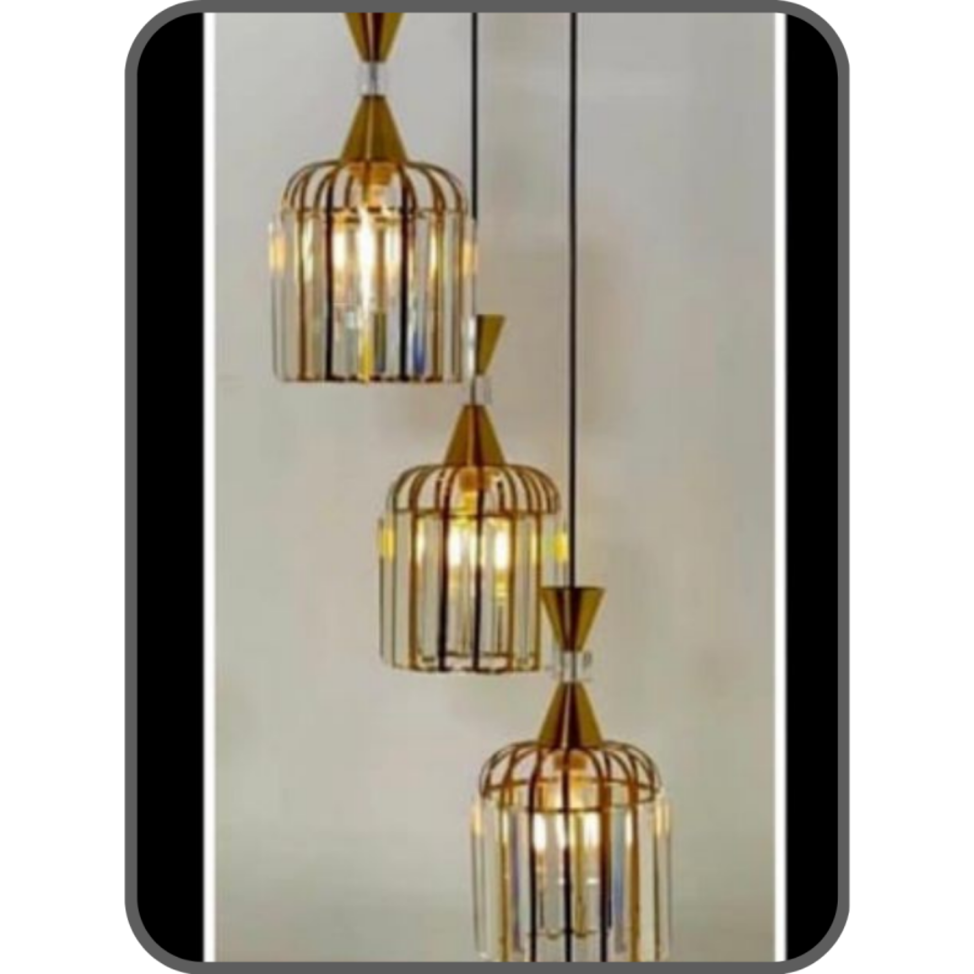 Glass Hanging Lights 3 Pair Bulb Holders