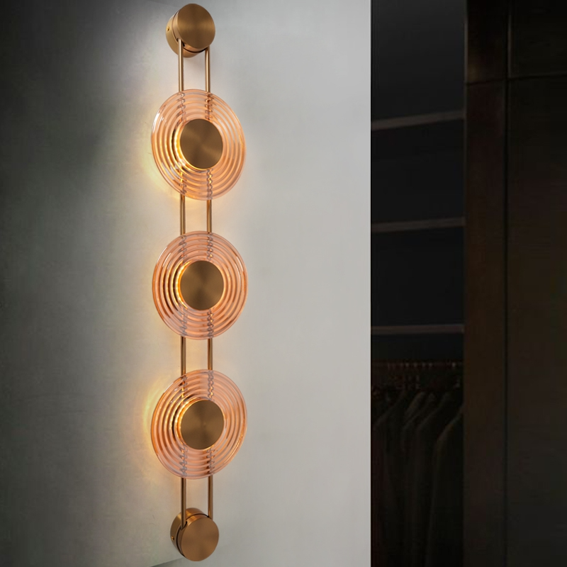 3 Circle Glass Disc Wall Light