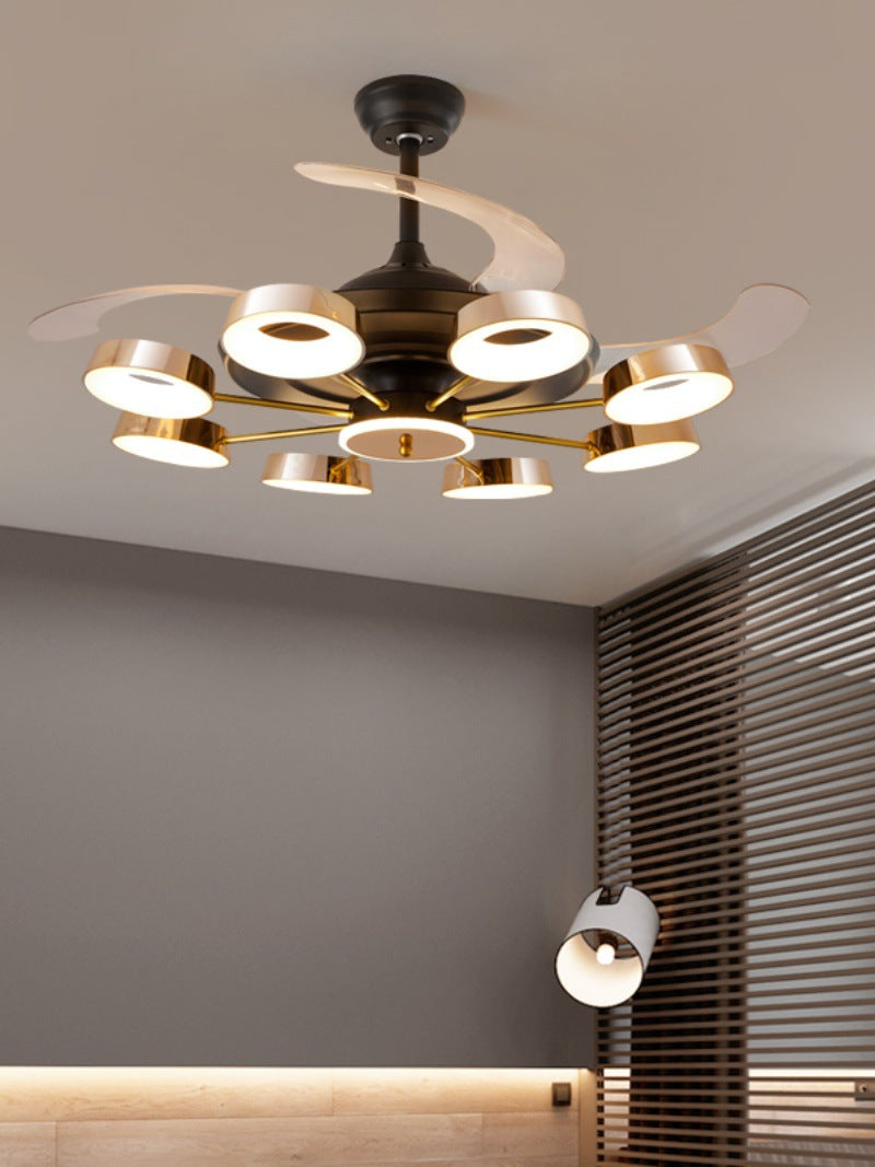 Golden Halo Ceiling Fan Chandelier
