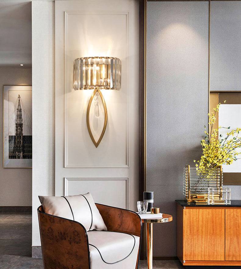 Attached 3.0 (Gold) Crystal Wall Light