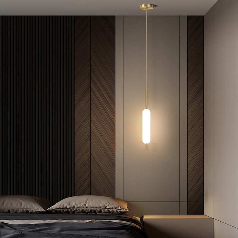 Modern Minimalist Glass Brass Led Pendant Lamp