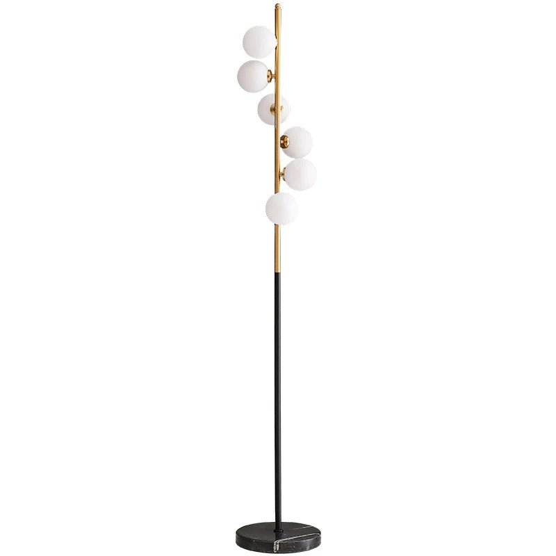 Vertical Orb Black Gold Floor Lamp
