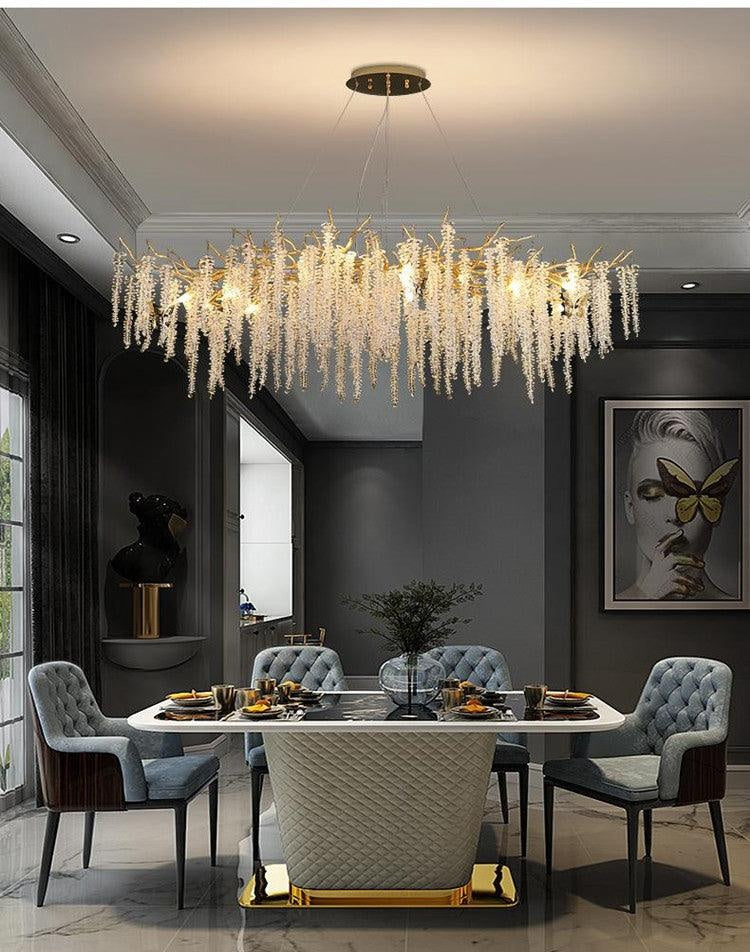 1800mm Long Golden Long Drop Crystal Chandelier