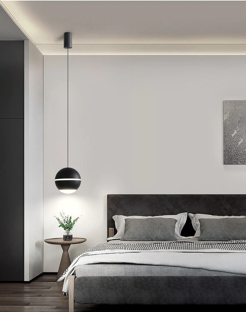 Midnight Serenity: Simple LED Round Hanging Light