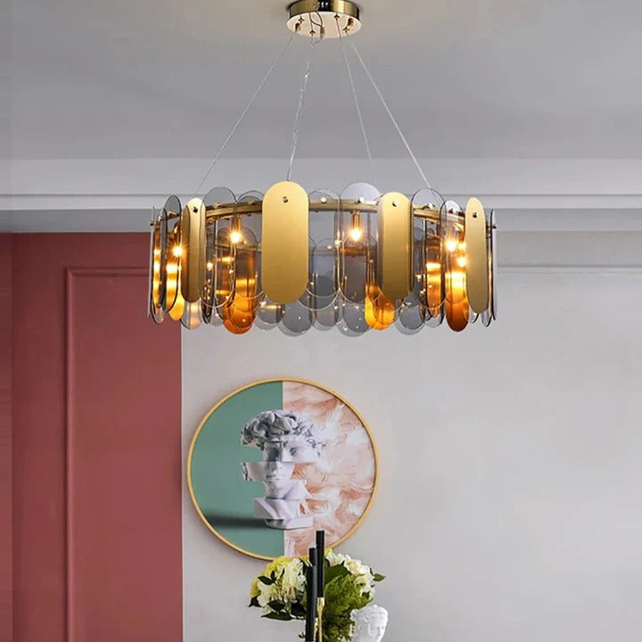 Dusk and Dazzle (Smokey, Gold) LED Chandelier