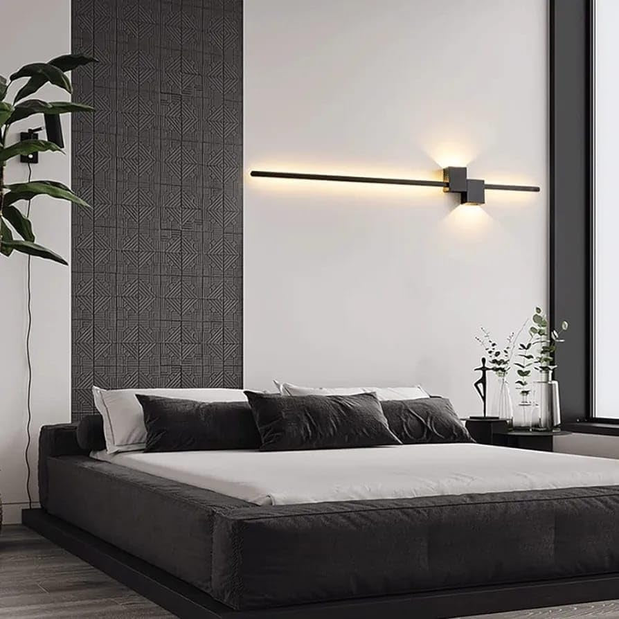 Modern Black Linear LED Long Tube Wall Light