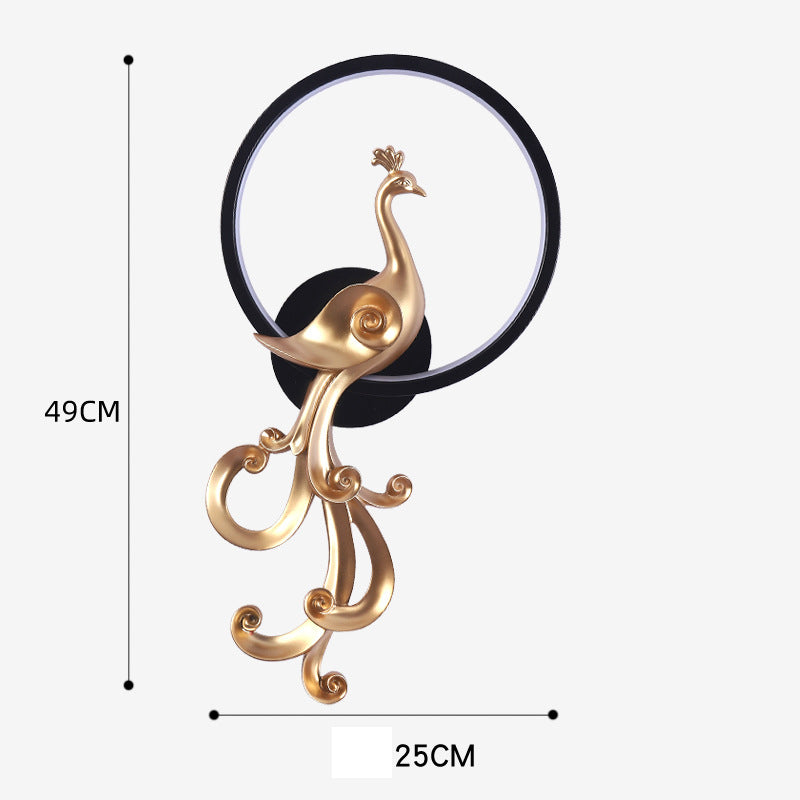 I Adore You: Luxe Golden Peacock Wall Light