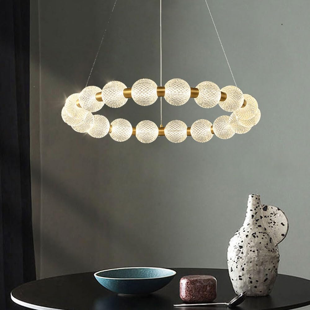 Gold Metal Led Acrylic Chandelier