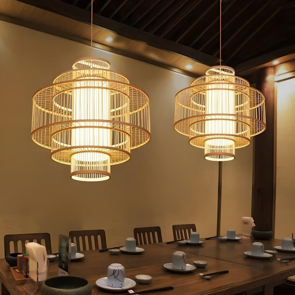 Bamboo and Rattan Pendant Light