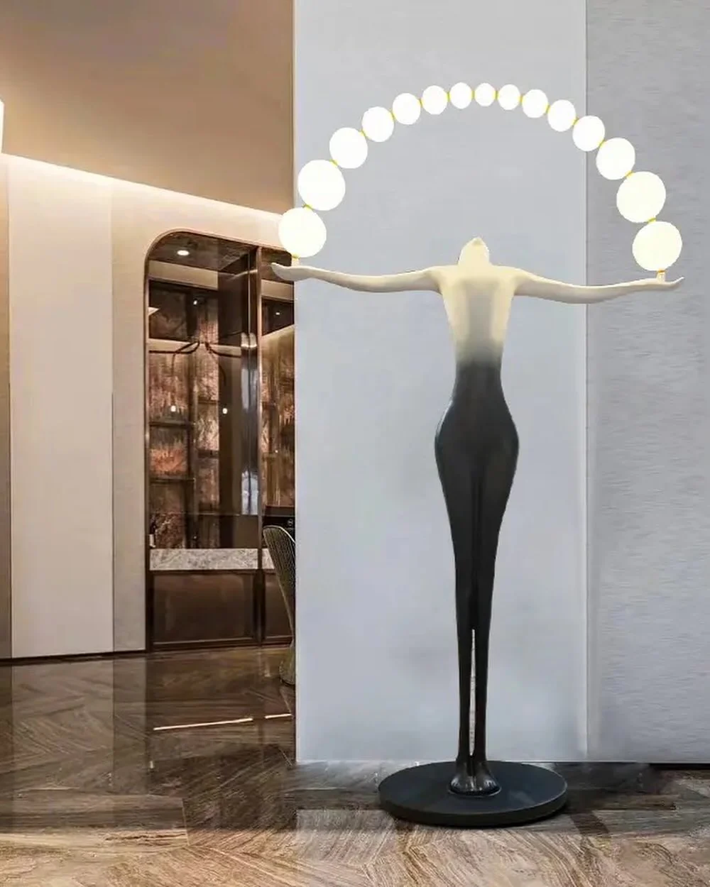 Black And White Lady Art Decorative Floor Lamp