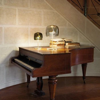 Amber Essence: Glass Table Lamp