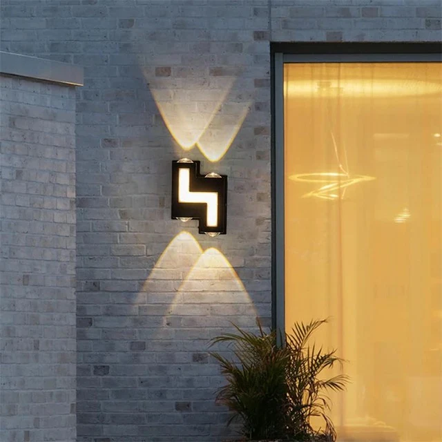 7 Led Outdoor Black Wall Light