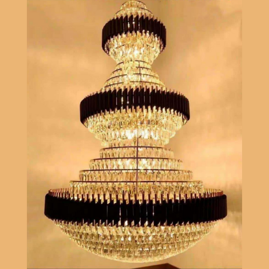 Black Mamba Round Chandelier 3-tier [1207] BK GD