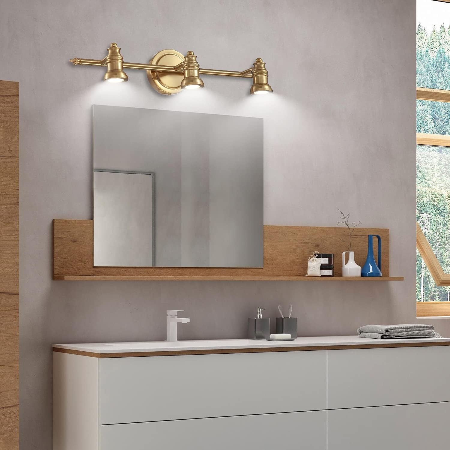 3 Led Golden Body Led Wall Light