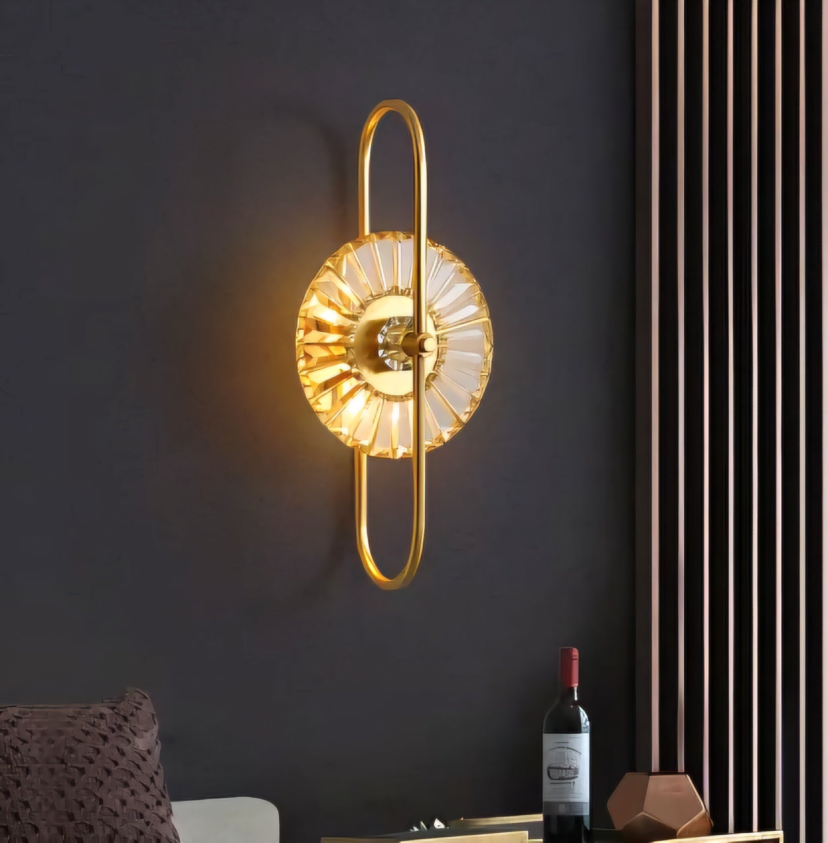 Sunburst Oro (Gold) Crystal Wall Light