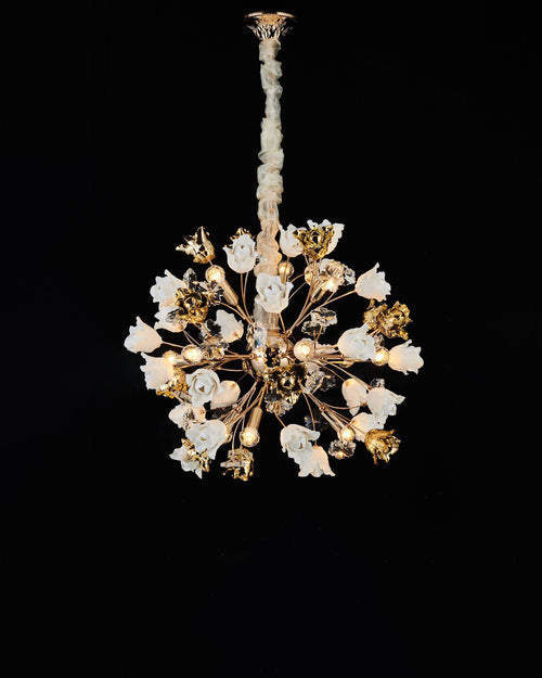 Modern Floral Bouquet Chandelier - 12 Bulbs