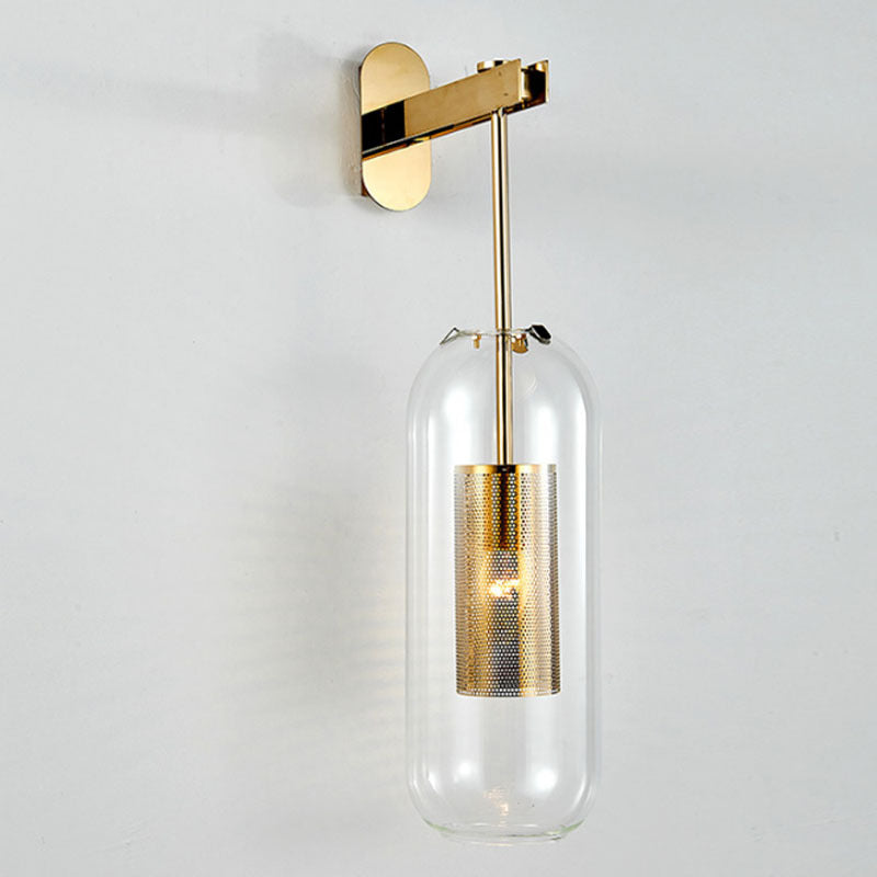 Forever Bright: Extended Gold Glass Wall Light