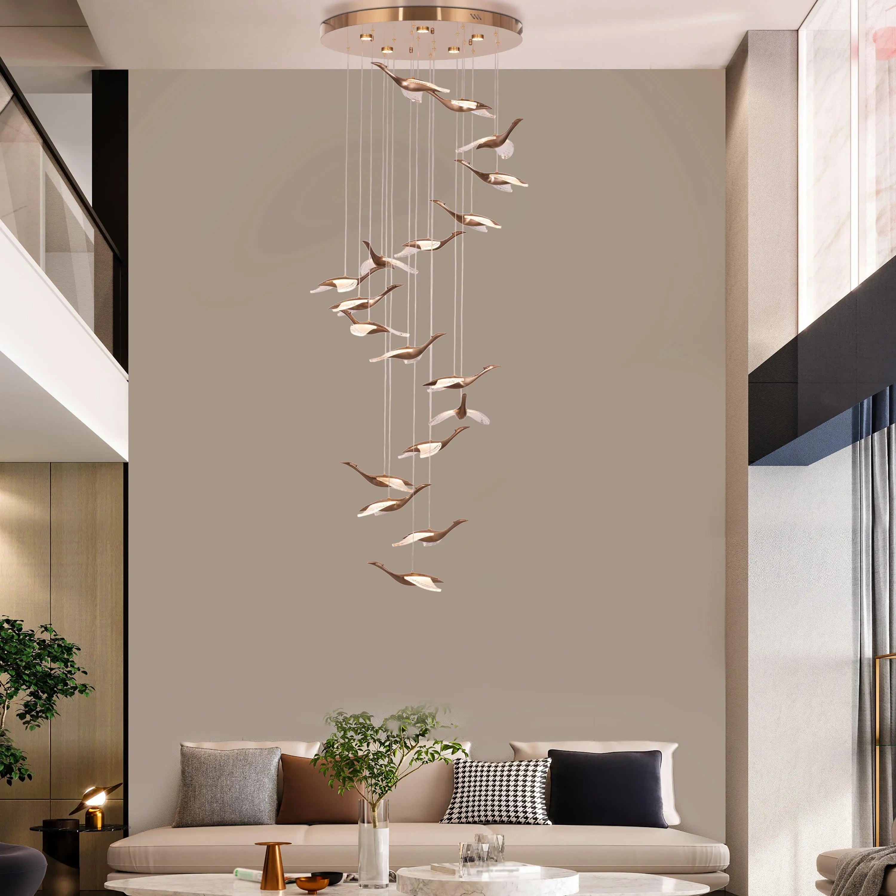 Birds Double Height Chandelier