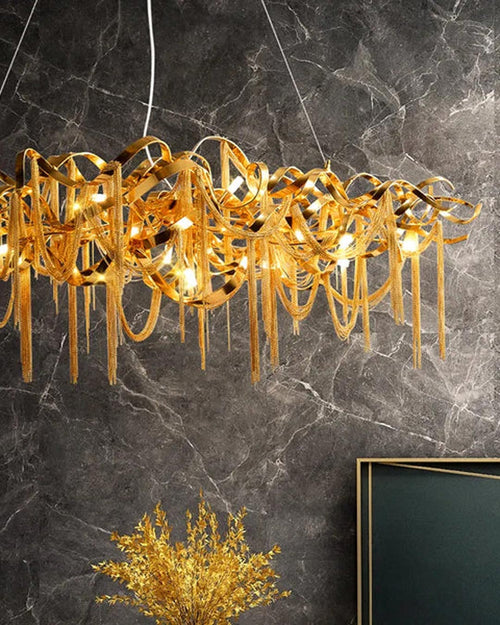 Gold Ribbon Modern Chandelier